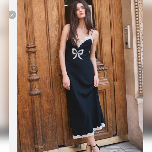 **Last One - Small!!**LoveShackFancy Manuela Bow Slip Dress - Picture 16 of 16